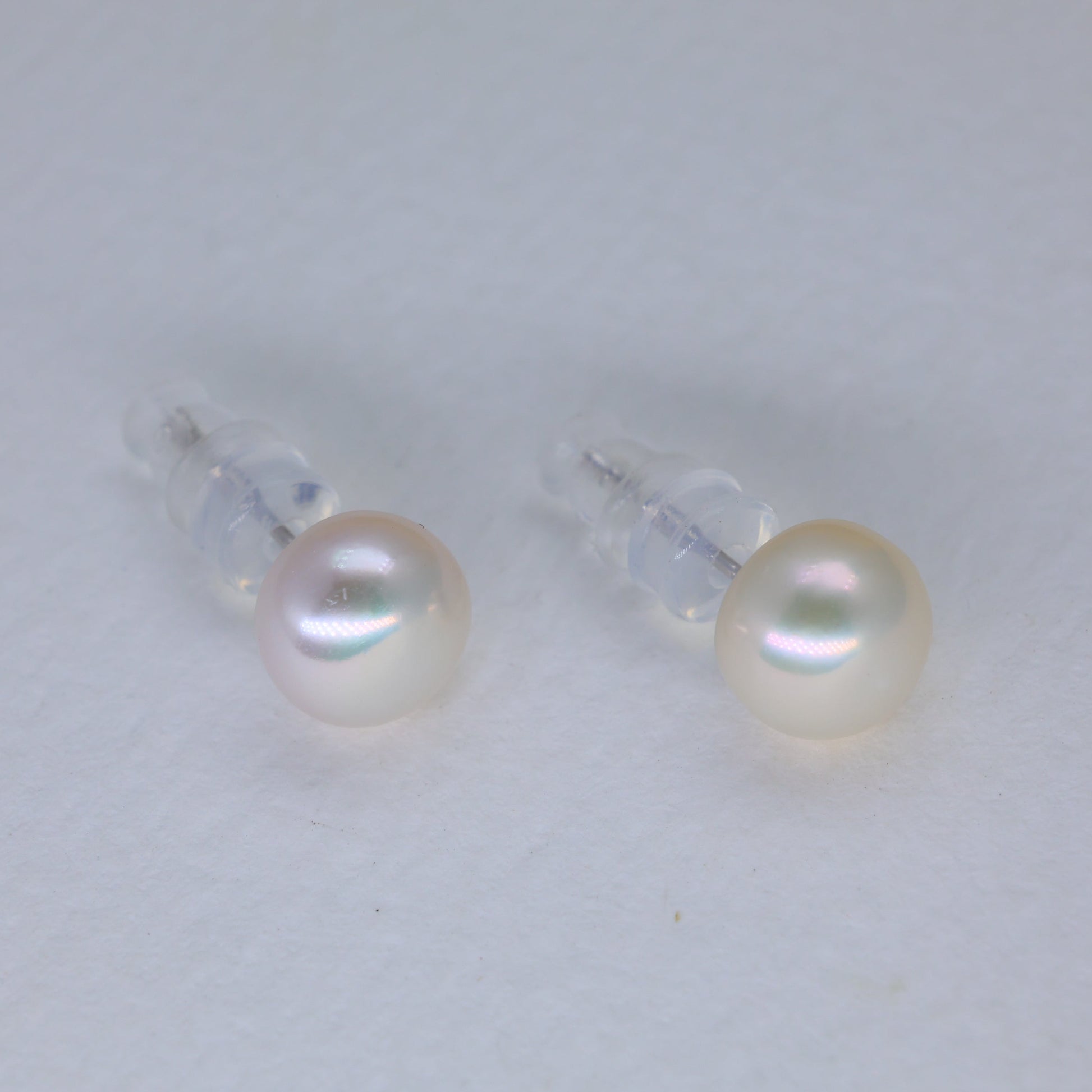 Liora Grande Pearl Stud Earrings in 925 Sterling Silver by MOA - view 3