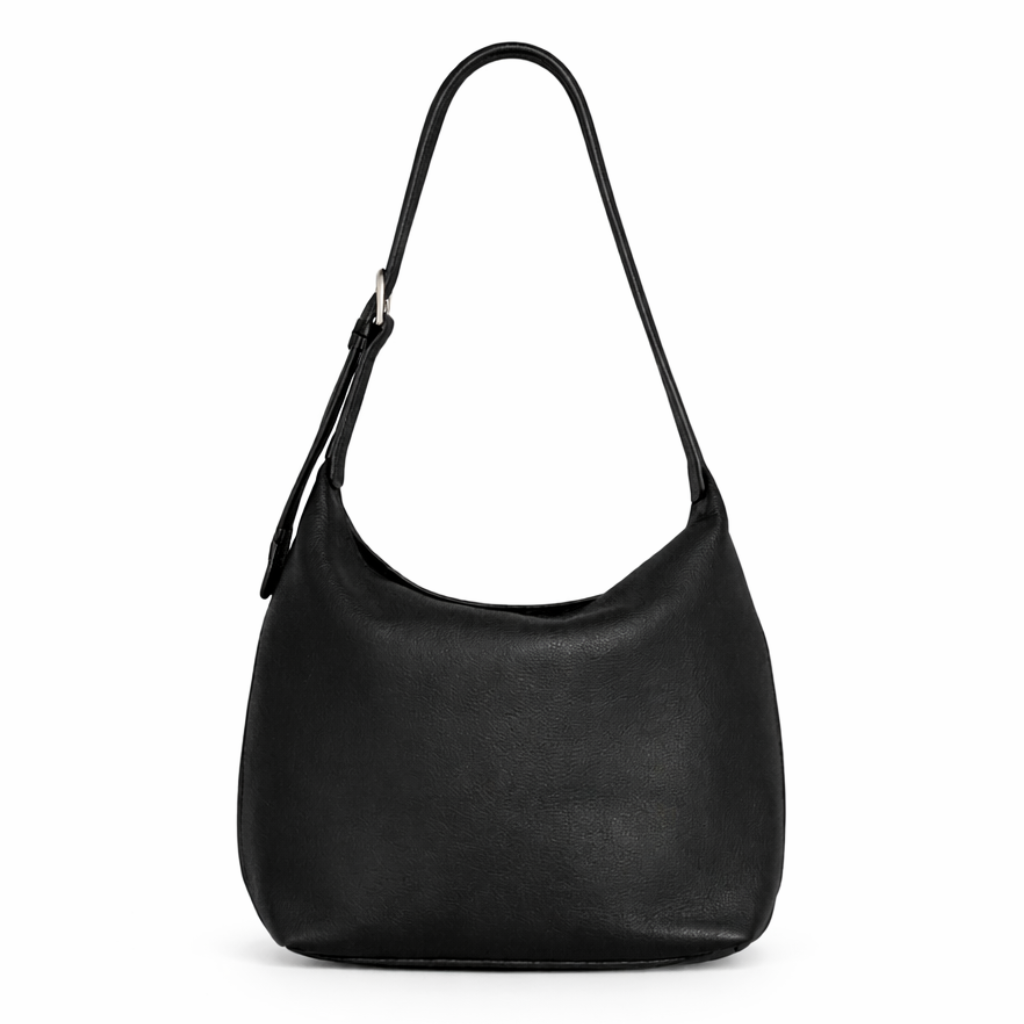 Liora Leather Shoulder Bag in Black