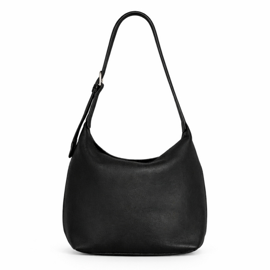 Liora Leather Shoulder Bag in Black
