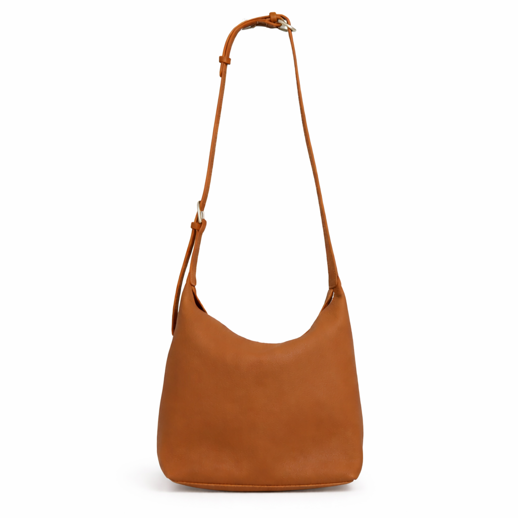 Liora Leather Shoulder Bag in Golden Brown by MOA - view 2
