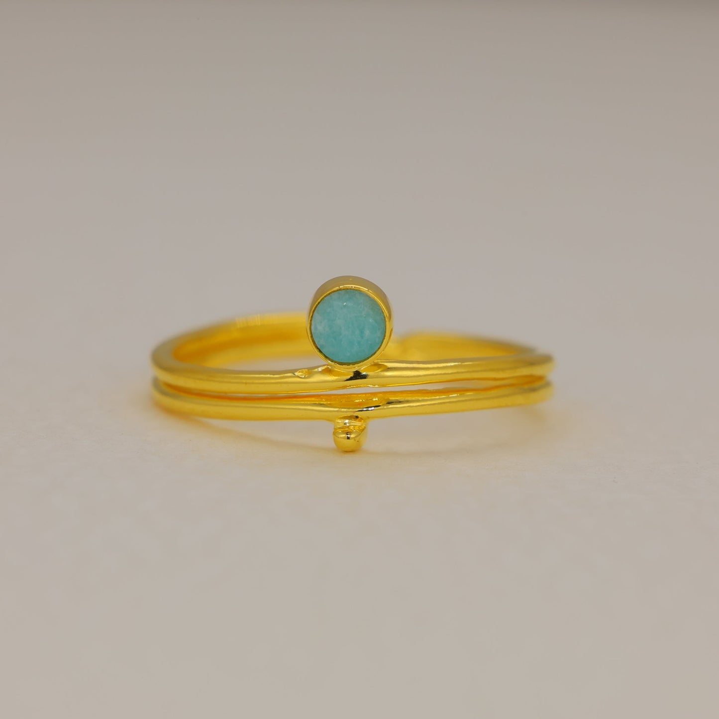 Liorae Amazonite Wrap Ring in Gold Vermeil by MOA - view 1