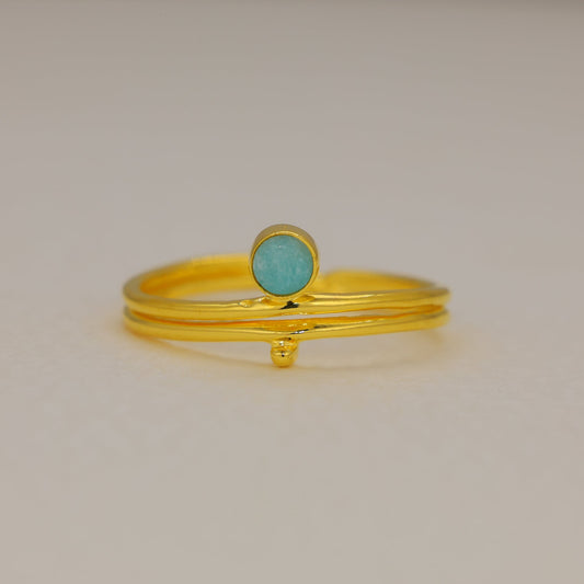 Liorae Amazonite Wrap Ring in Gold Vermeil by MOA - view 1