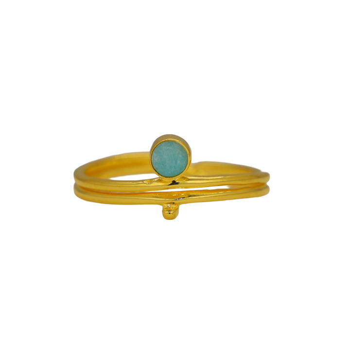 Liorae Amazonite Wrap Ring in Gold Vermeil by MOA - view 1