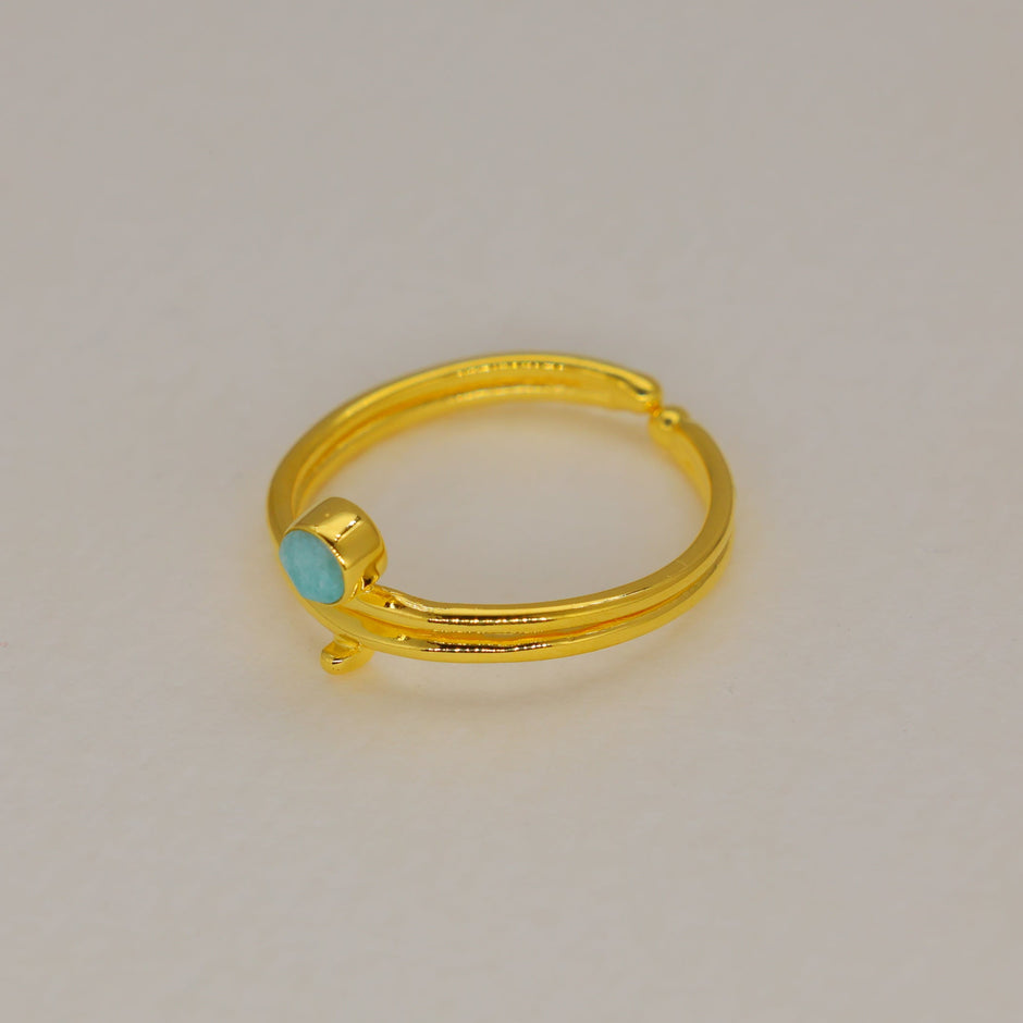 Liorae Amazonite Wrap Ring in Gold Vermeil by MOA - view 2