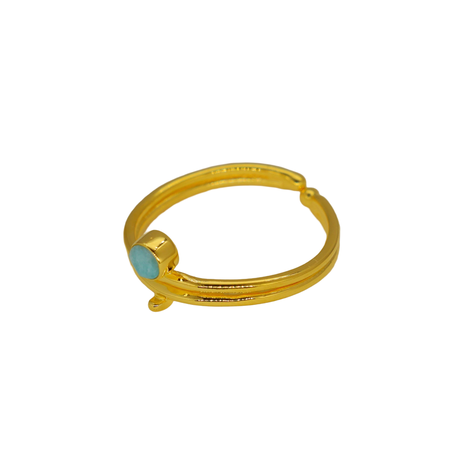 Liorae Amazonite Wrap Ring in Gold Vermeil by MOA - view 2