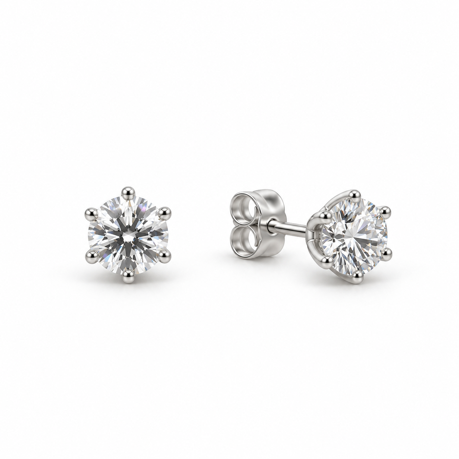 Loane 4mm Moissanite Stud Earrings in 925 Sterling Silver