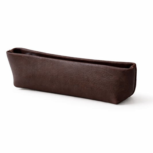 Luca Slim Leather Pouch in Ebony