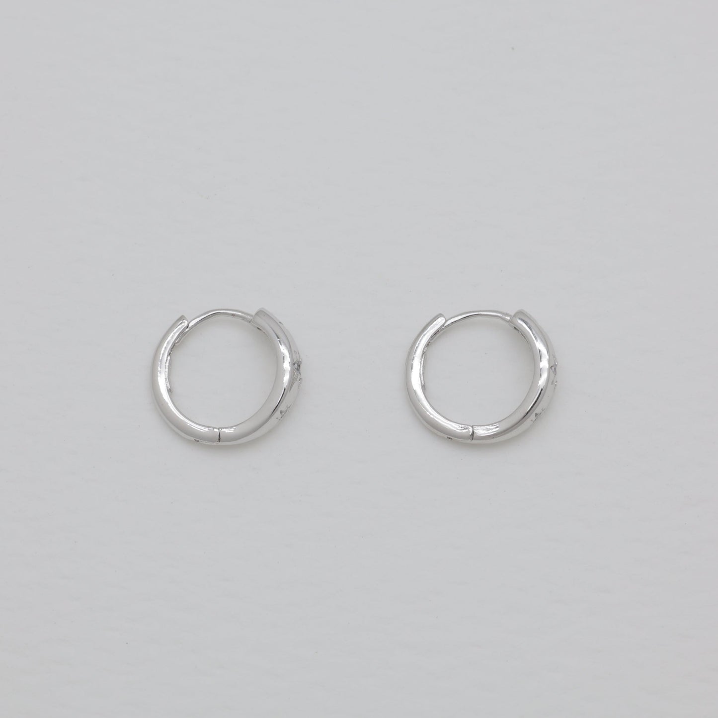 Lucie Star-Set Huggie Earrings 925 Sterling Silver by MOA - view 2