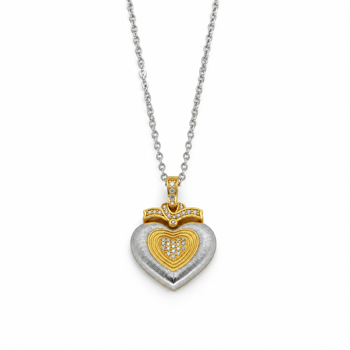 Lucienne Pave Heart Necklace by MOA - view 1