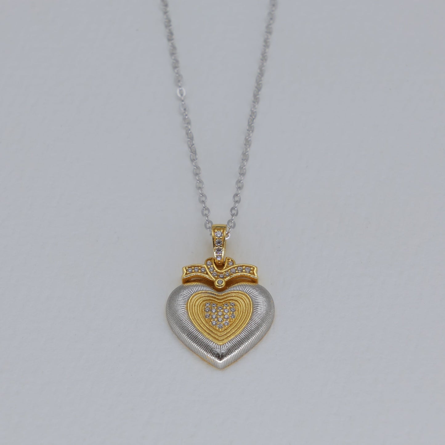 Lucienne Pave Heart Necklace by MOA - view 1