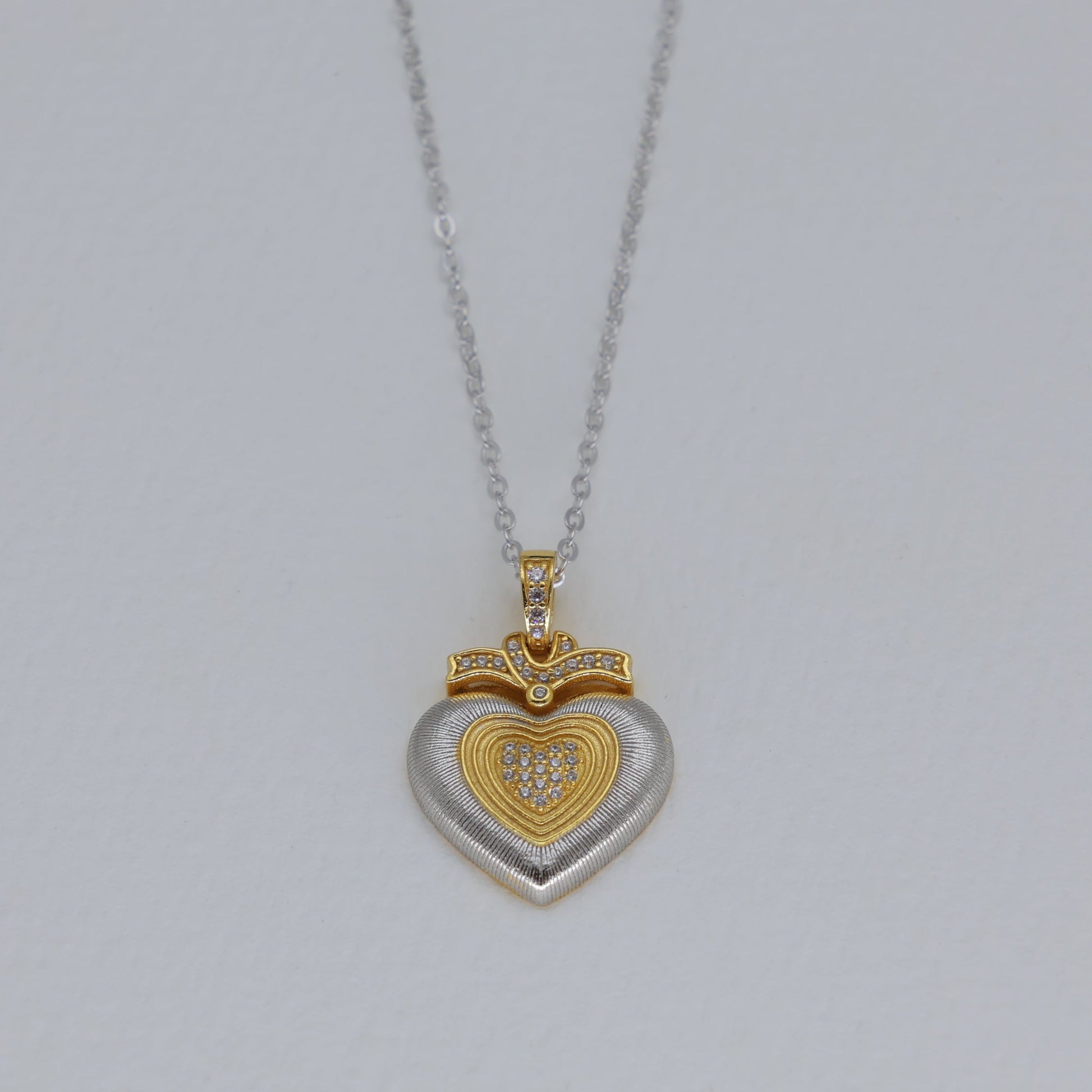Lucienne Pave Heart Necklace by MOA - view 1