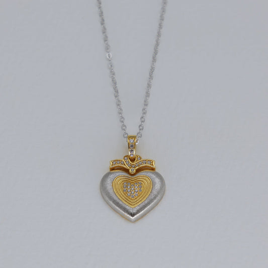 Lucienne Pave Heart Necklace by MOA - view 1