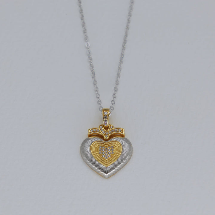 Lucienne Pave Heart Necklace by MOA - view 1
