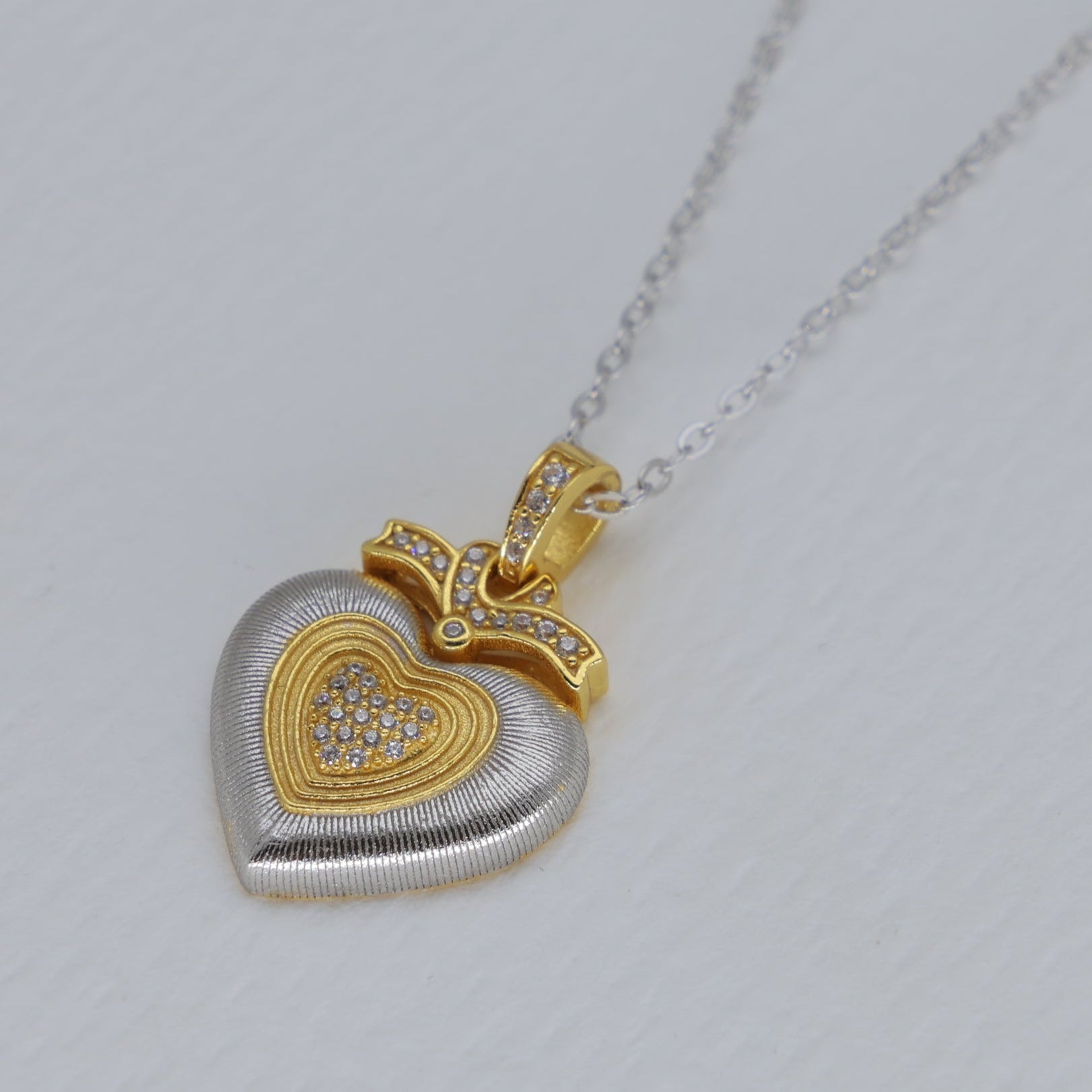 Lucienne Pave Heart Necklace by MOA - view 2