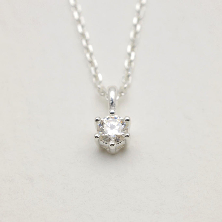 Lucille Necklace in 925 Sterling Silver with Moissanite by MOA - view 2