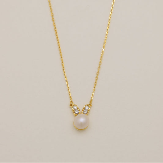 Lucine Pearl Necklace Gold Vermeil by MOA - view 1