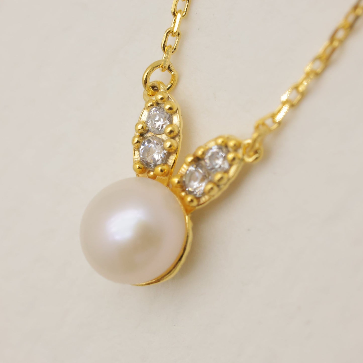 Lucine Pearl Necklace Gold Vermeil by MOA - view 2