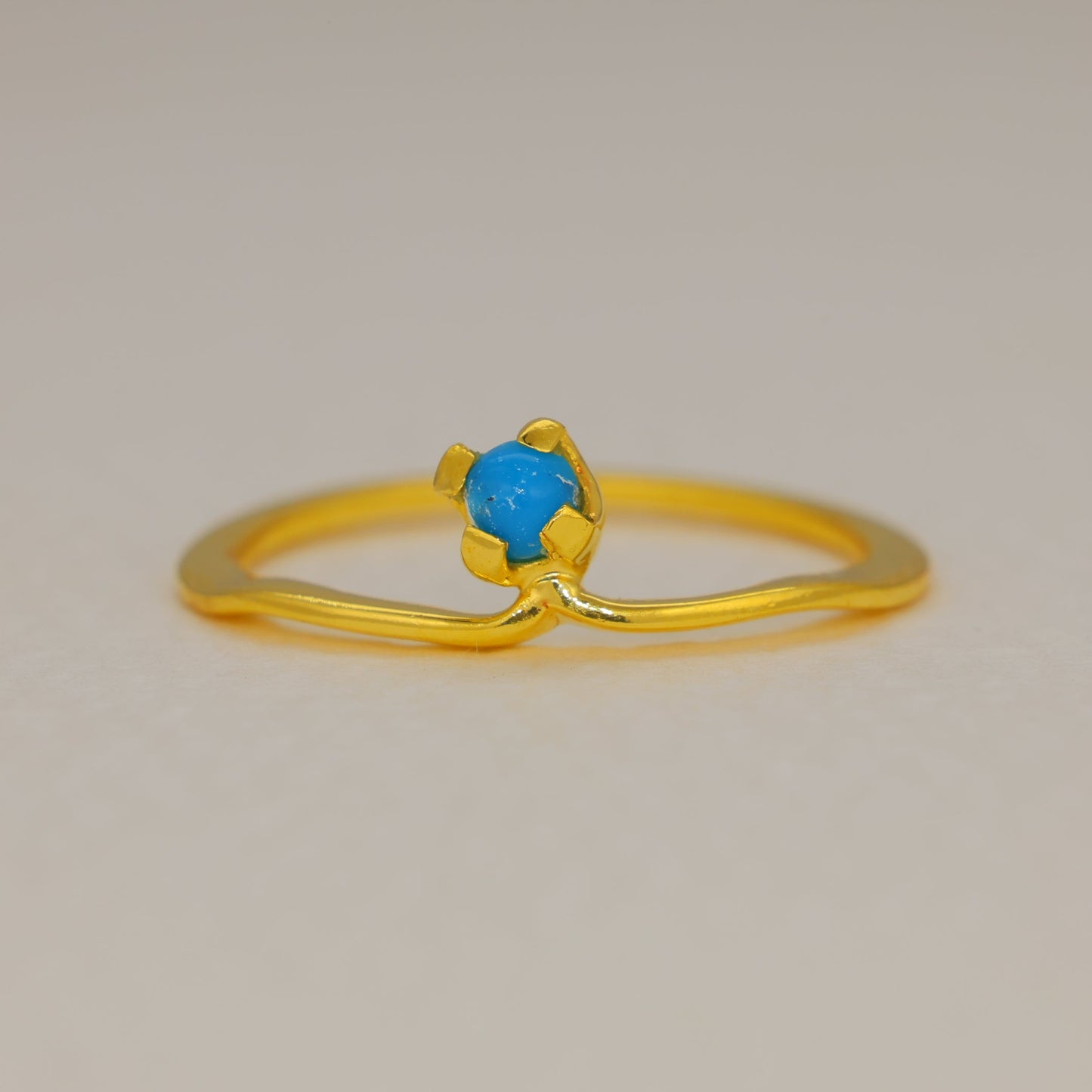 Lunara Blue Howlite Petite Ring in Gold Vermeil by MOA - view 1