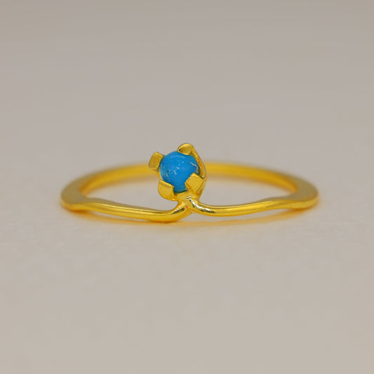 Lunara Blue Howlite Petite Ring in Gold Vermeil by MOA - view 1