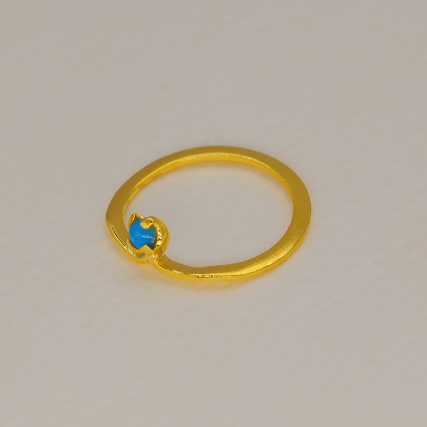 Lunara Blue Howlite Petite Ring in Gold Vermeil by MOA - view 2
