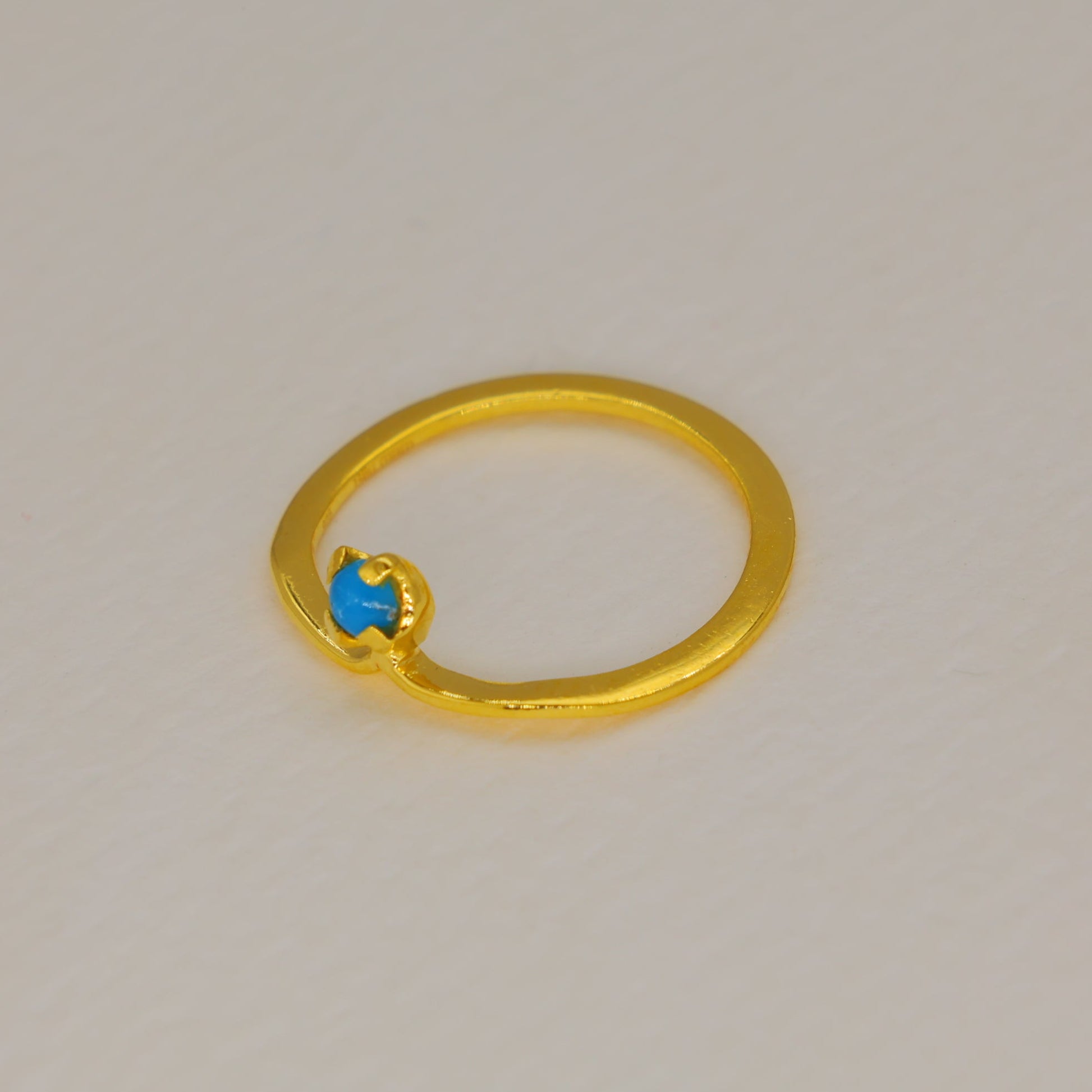 Lunara Blue Howlite Petite Ring in Gold Vermeil by MOA - view 2