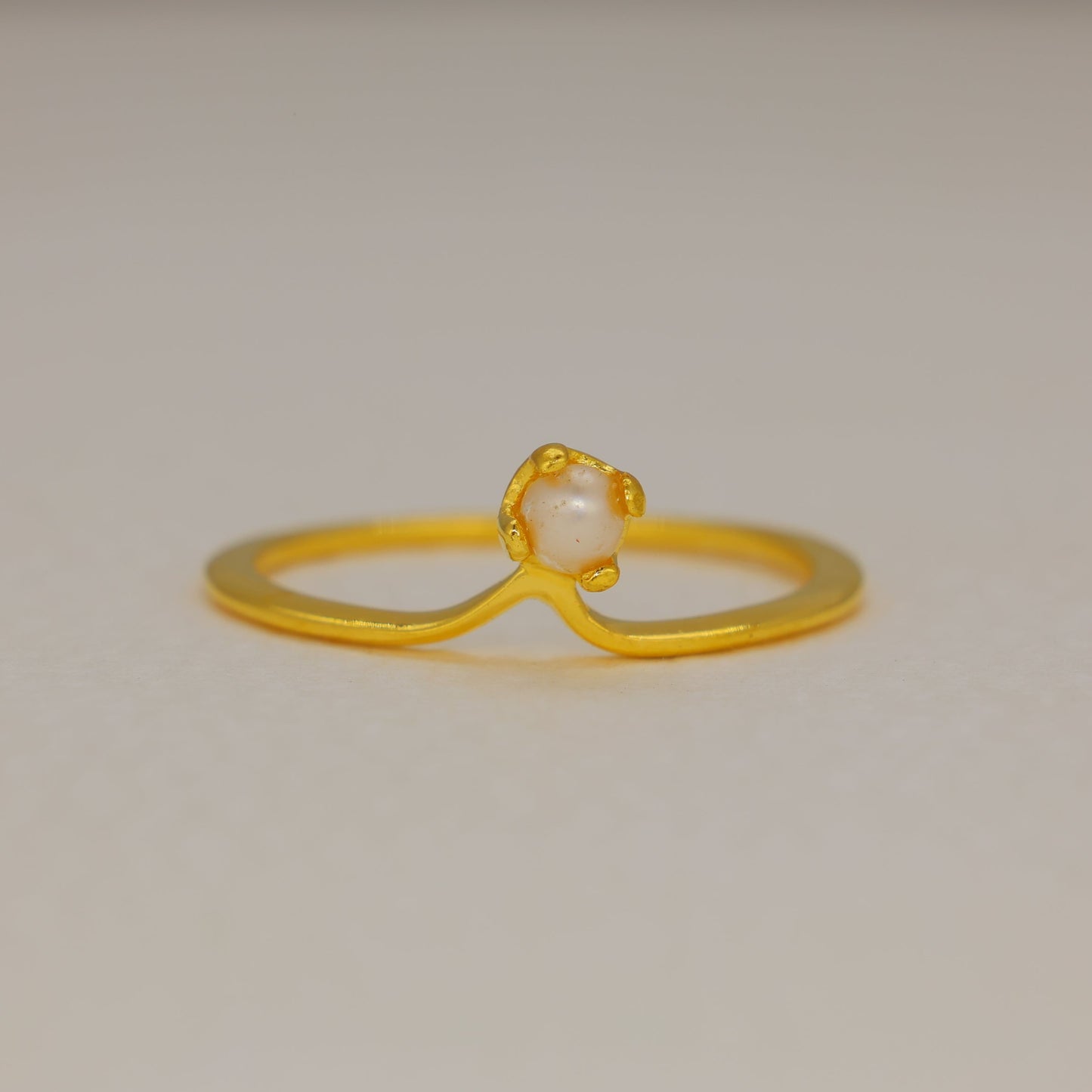 Lunara Freshwater Pearl Petite Ring in Gold Vermeil by MOA - view 1