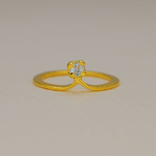 Lunara Zircon Petite Ring in Gold Vermeil by MOA - view 1