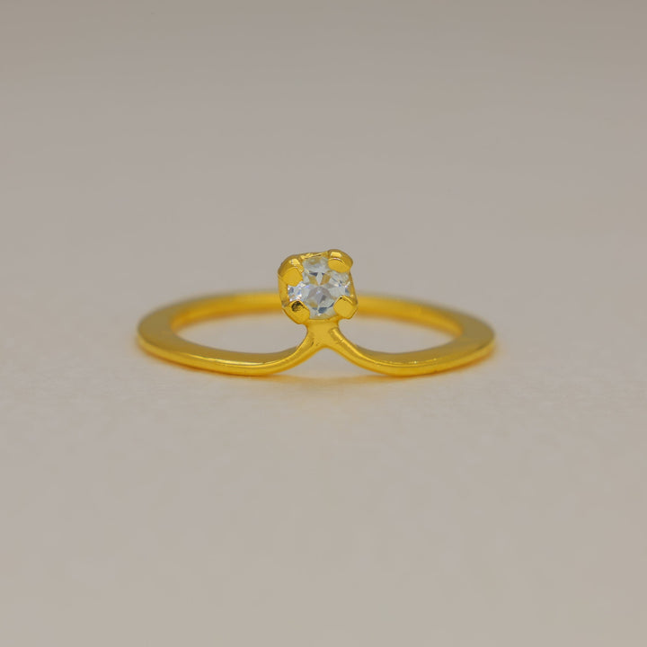 Lunara Zircon Petite Ring in Gold Vermeil by MOA - view 1