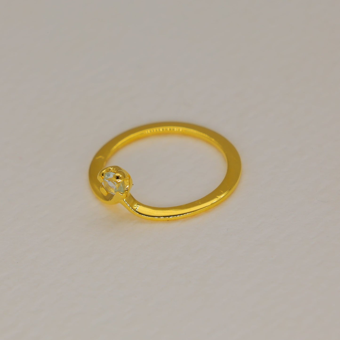 Lunara Zircon Petite Ring in Gold Vermeil by MOA - view 2