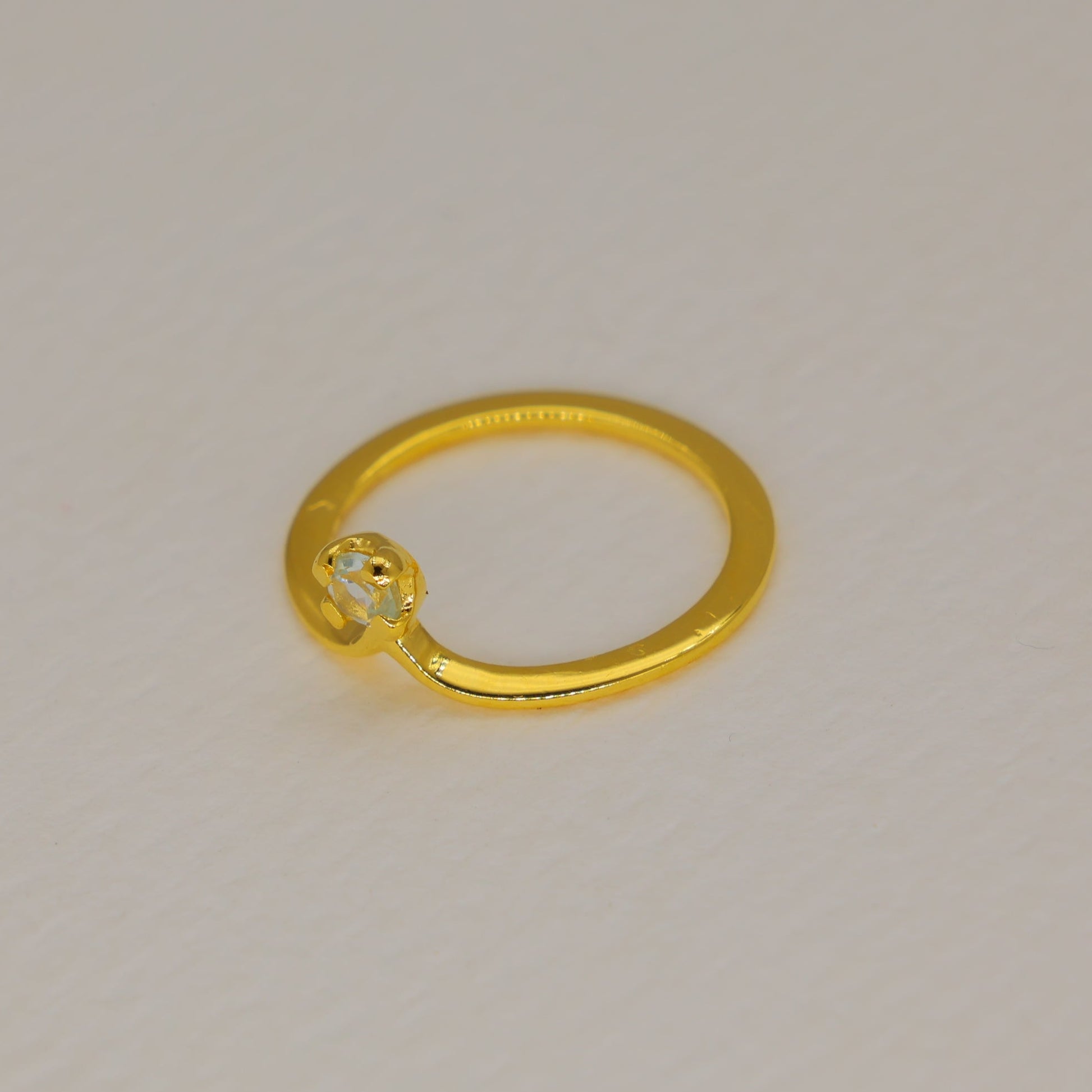 Lunara Zircon Petite Ring in Gold Vermeil by MOA - view 2