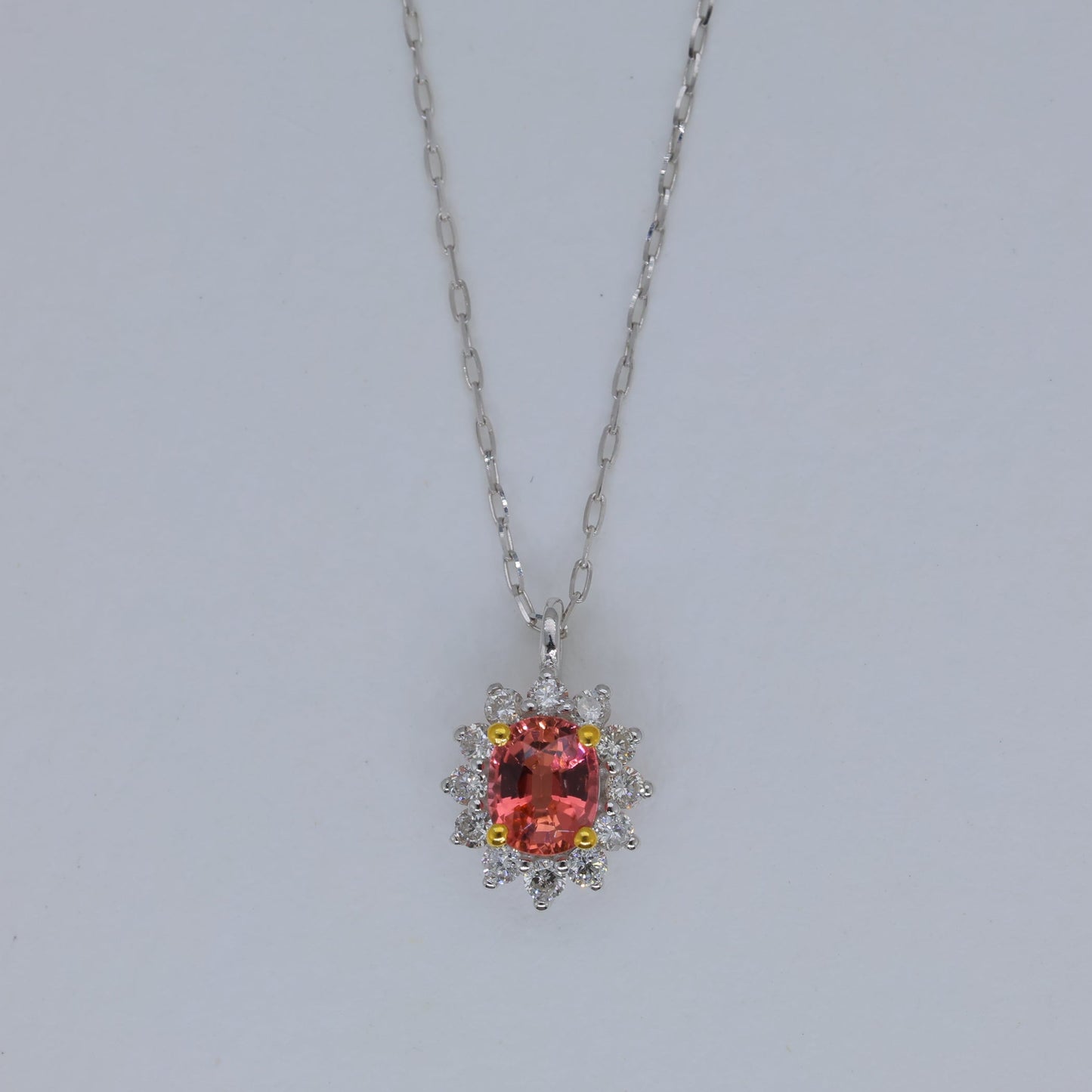 Lysara Tourmaline Pendant DIA Necklace in Platinum P900 by MOA - view 1