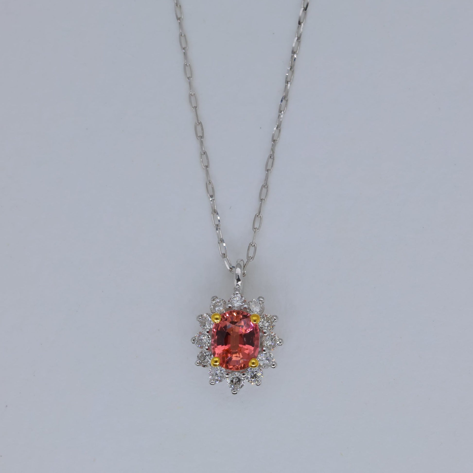 Lysara Tourmaline Pendant DIA Necklace in Platinum P900 by MOA - view 1