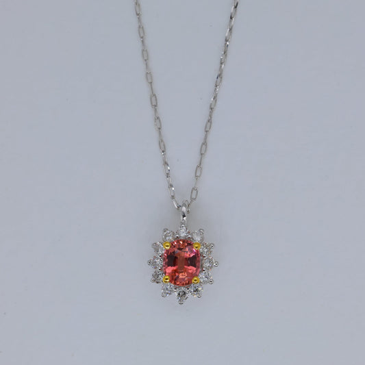 Lysara Tourmaline Pendant DIA Necklace in Platinum P900 by MOA - view 1