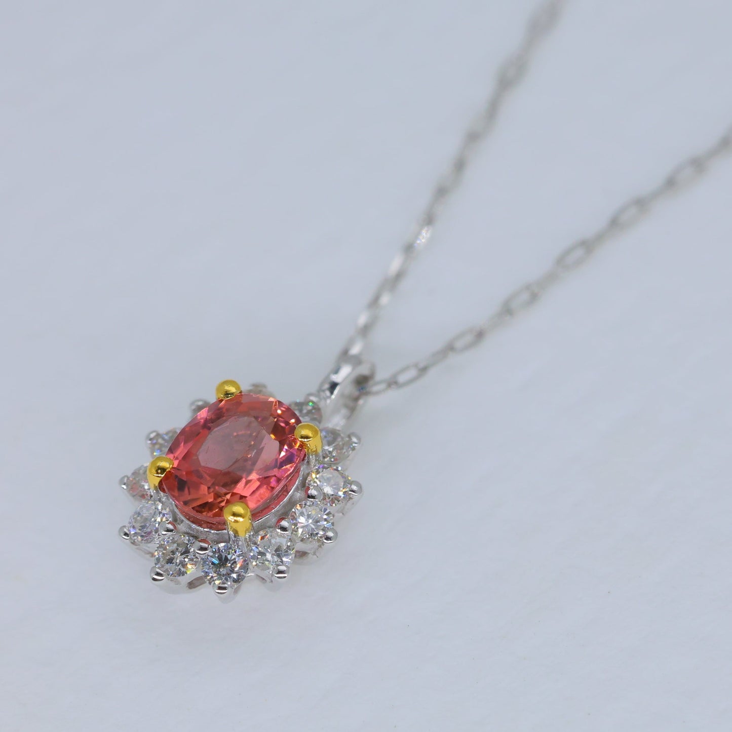 Lysara Tourmaline Pendant DIA Necklace in Platinum P900 by MOA - view 2