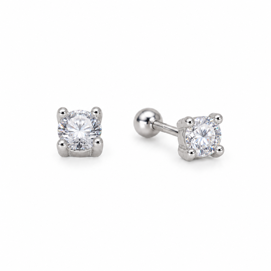 Maëlys Mini Moissanite Stud Earrings in 925 Sterling Silver