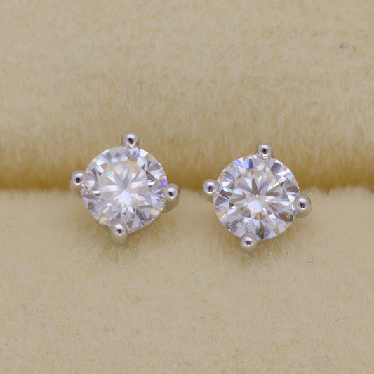 Maera Solitaire Stud Earrings in 925 Sterling Silver by MOA - view 1