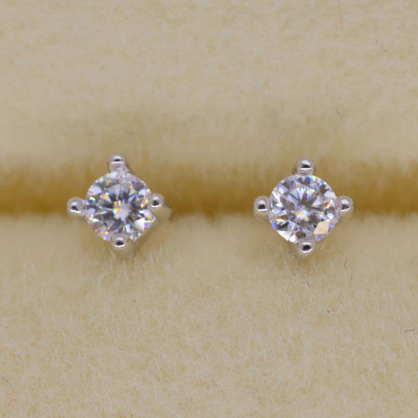 Maera Solitaire Stud Earrings in 925 Sterling Silver by MOA - view 5