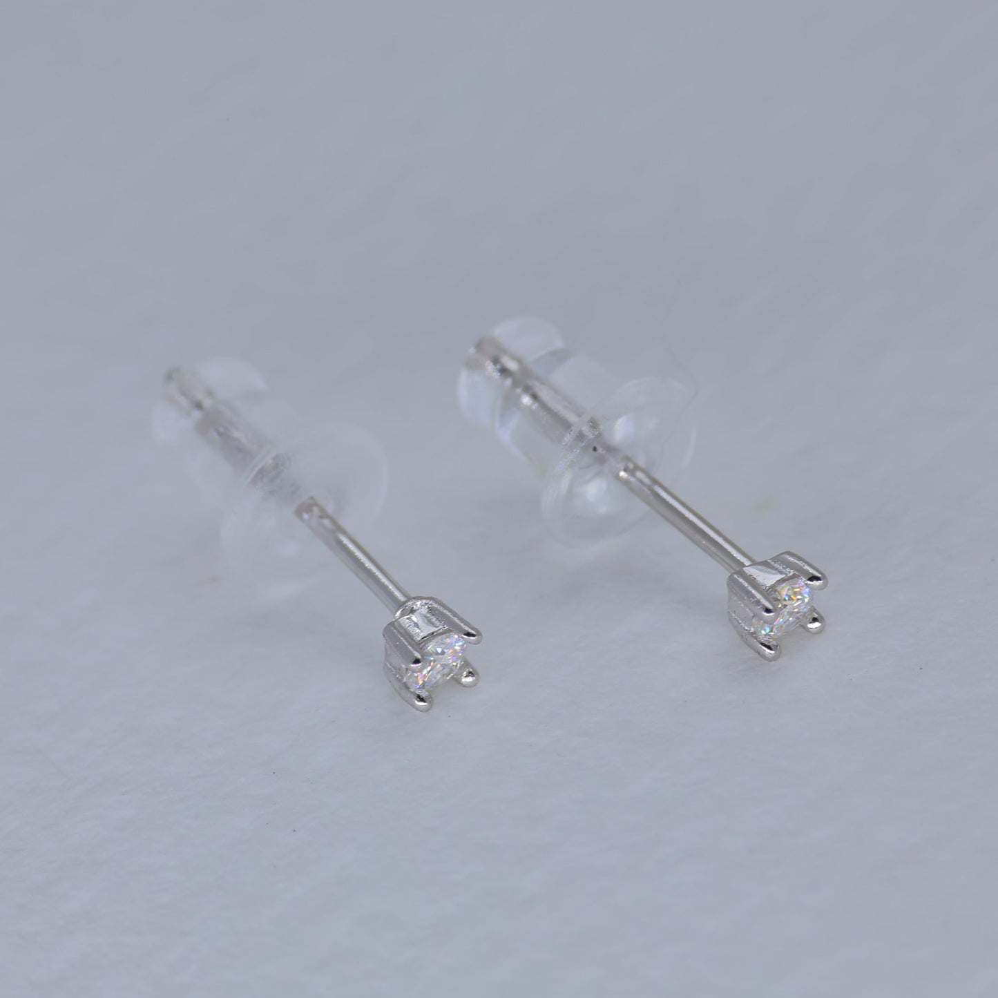 Maera Solitaire Stud Earrings in 925 Sterling Silver by MOA - view 7