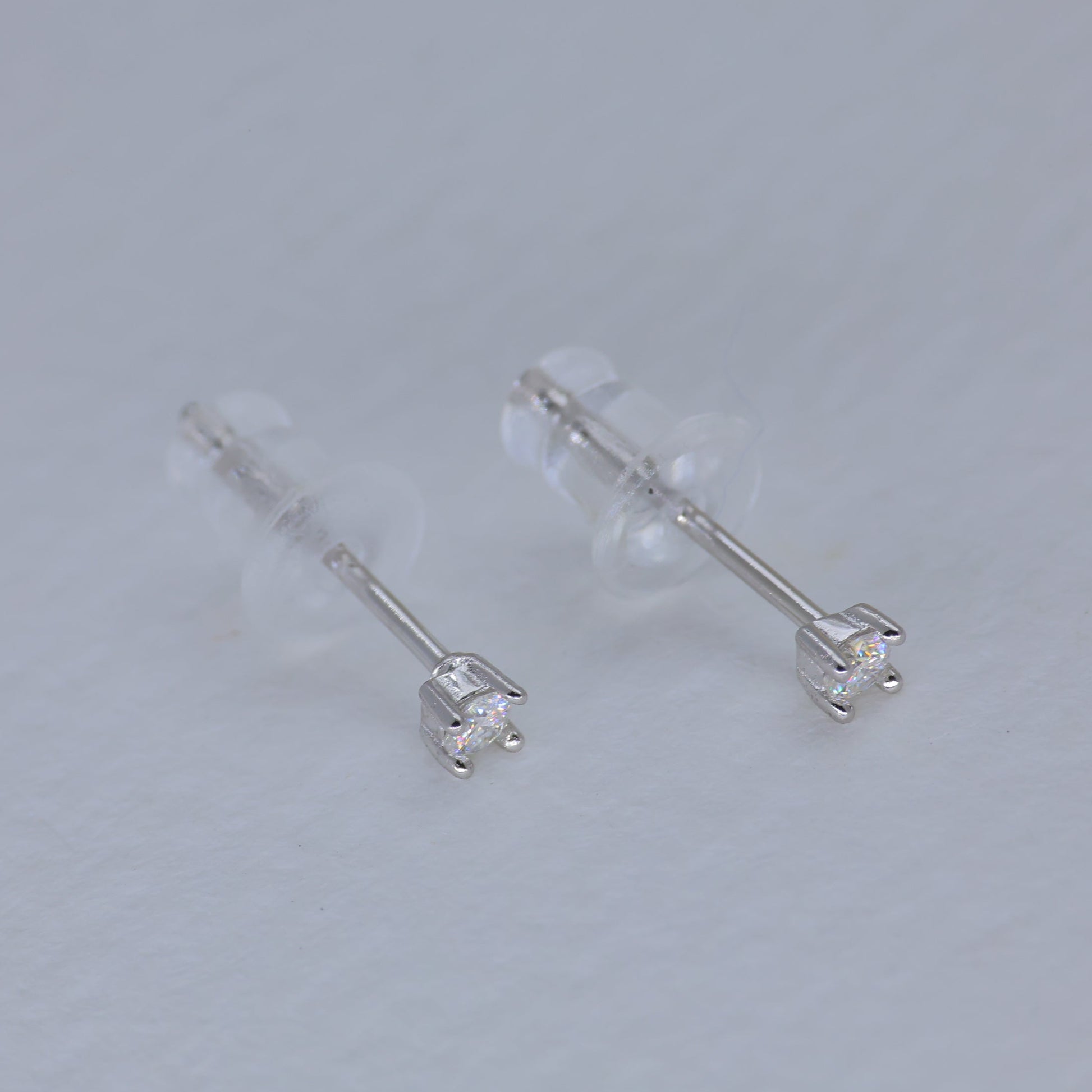 Maera Solitaire Stud Earrings in 925 Sterling Silver by MOA - view 7