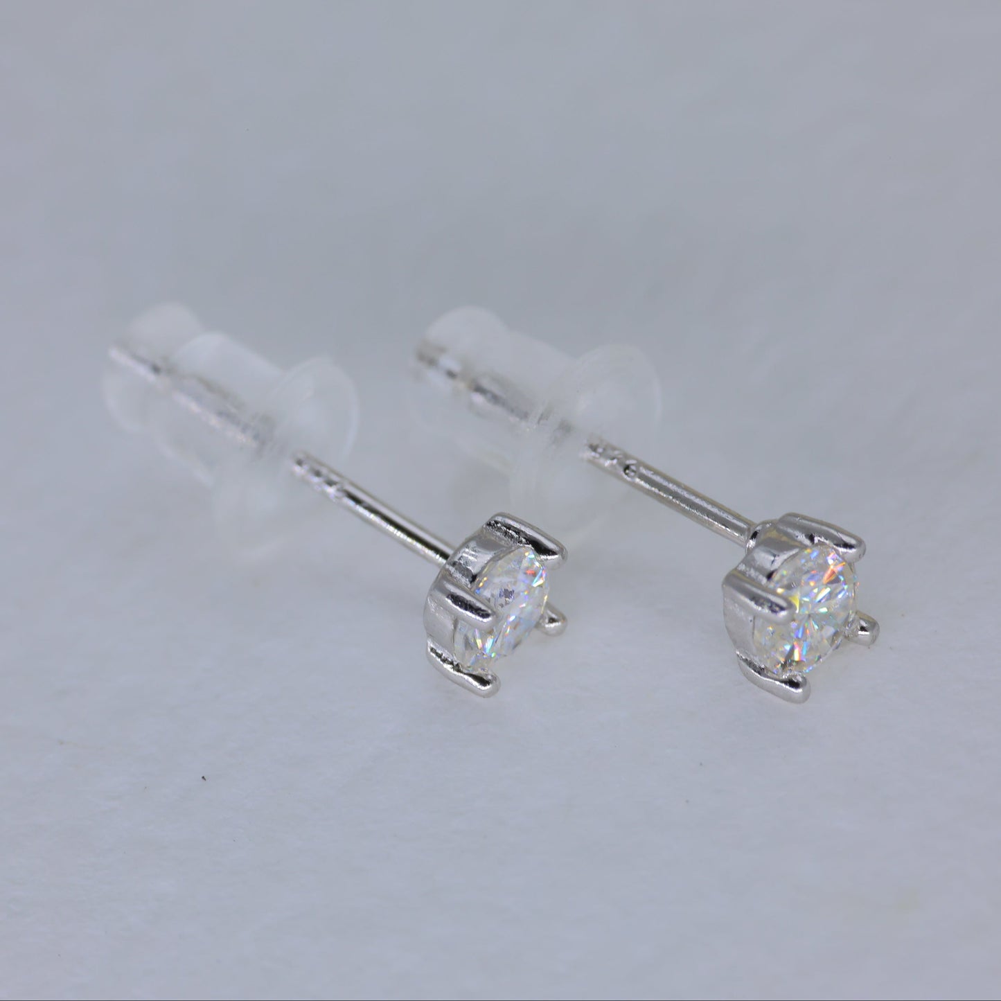 Maera Solitaire Stud Earrings in 925 Sterling Silver by MOA - view 9