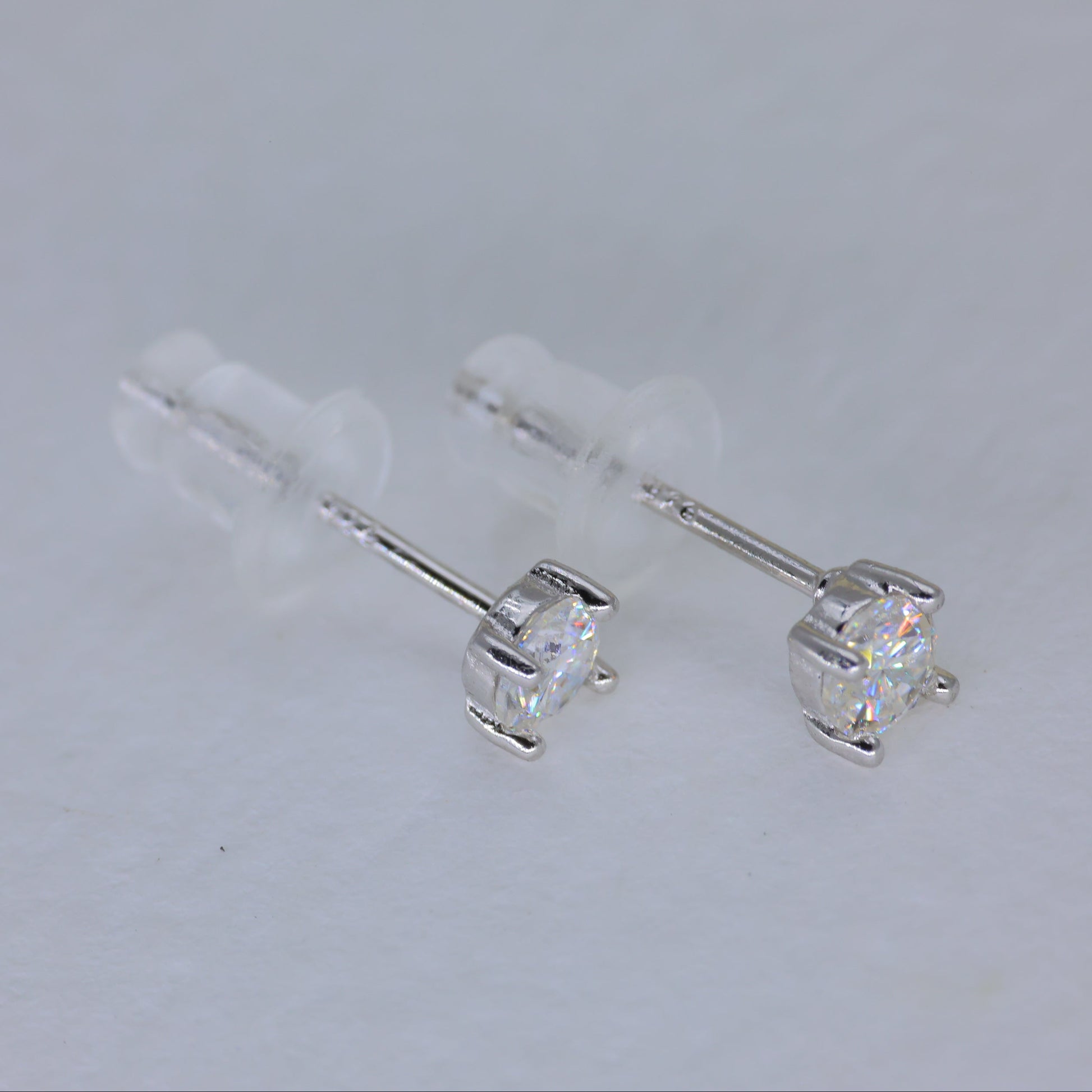 Maera Solitaire Stud Earrings in 925 Sterling Silver by MOA - view 9