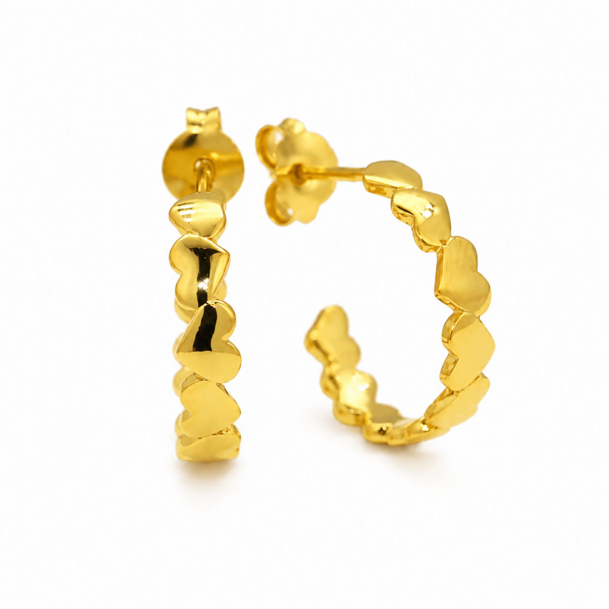 Maéva Heart Hoop Earrings in 18K Gold over 925 Silver by MOA - view 1