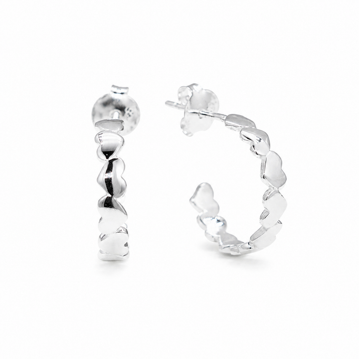 Maéva Heart Hoop Earrings 925 Sterling Silver by MOA - view 1