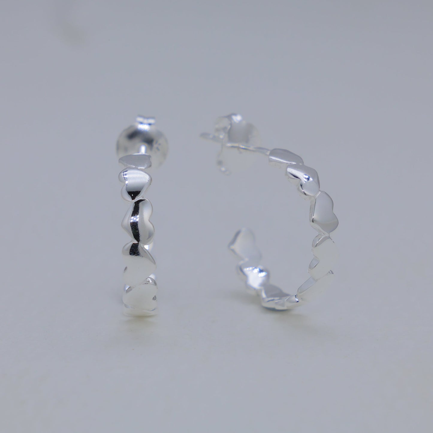 Maéva Heart Hoop Earrings 925 Sterling Silver by MOA - view 1