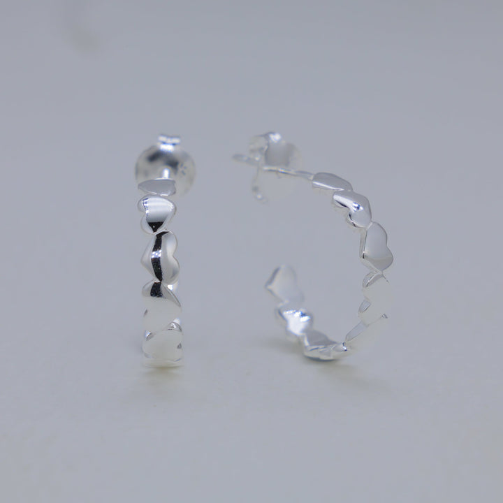 Maéva Heart Hoop Earrings 925 Sterling Silver by MOA - view 1