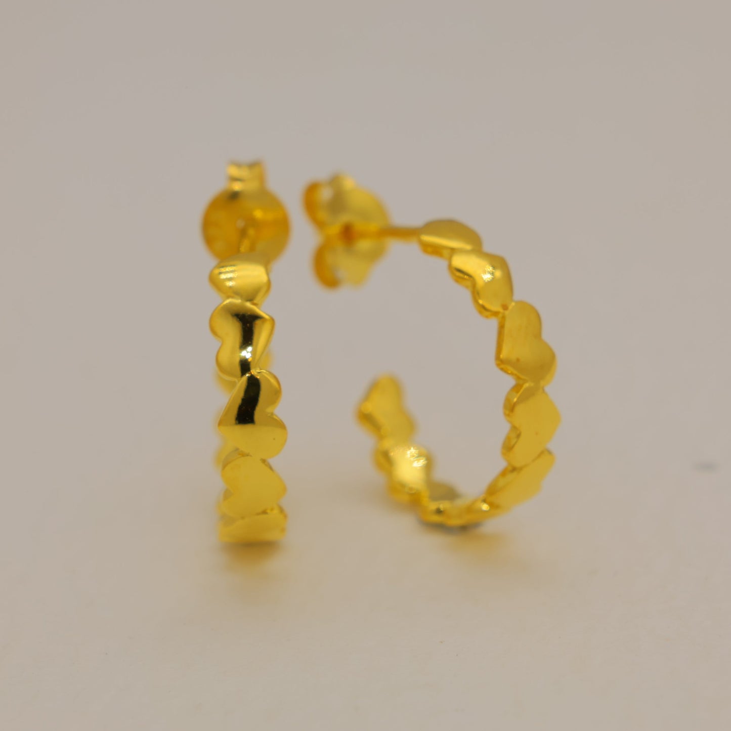 Maeva Heart Hoop Earrings in 18K Gold over 925 Silver by MOA - view 1