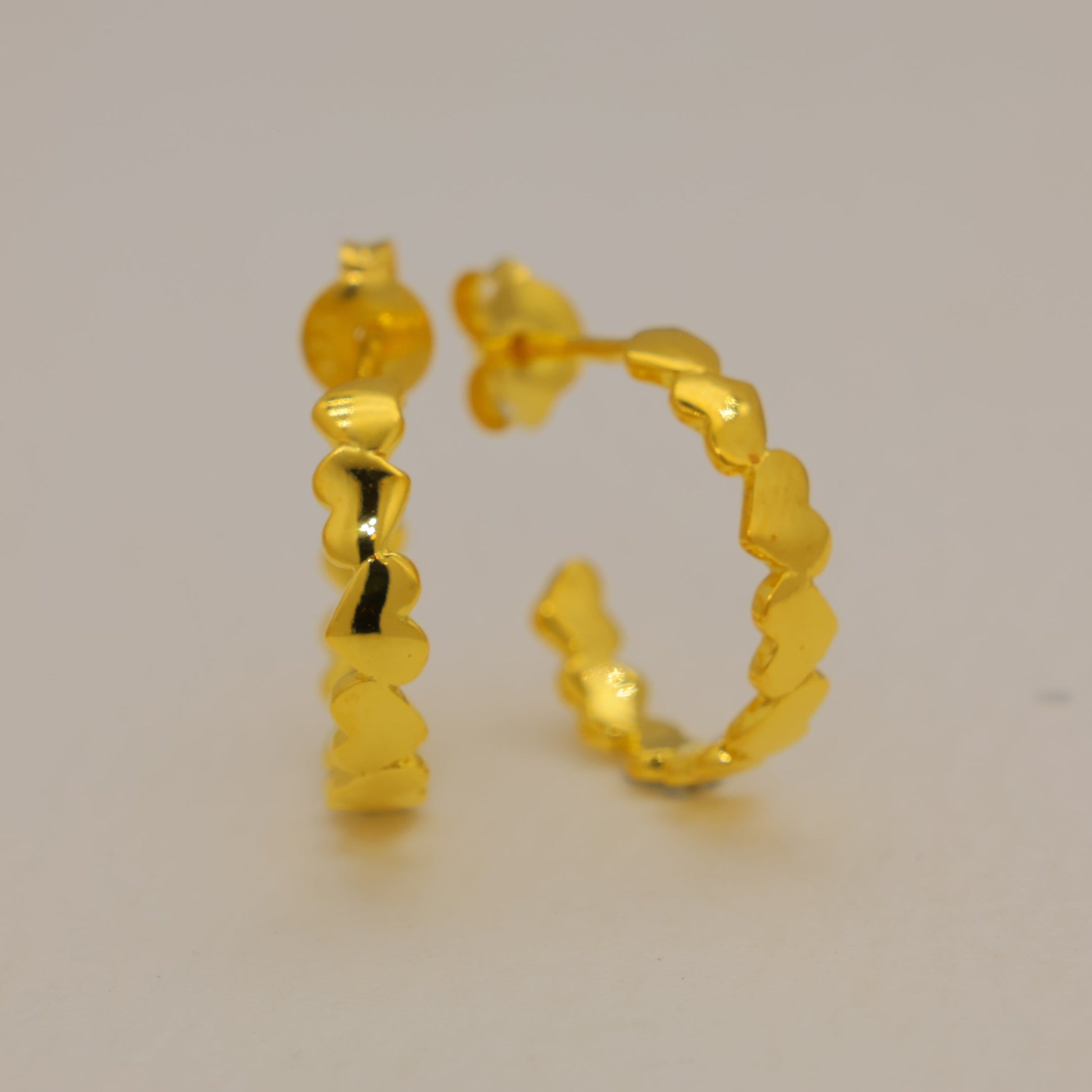 Maeva Heart Hoop Earrings in 18K Gold over 925 Silver by MOA - view 1