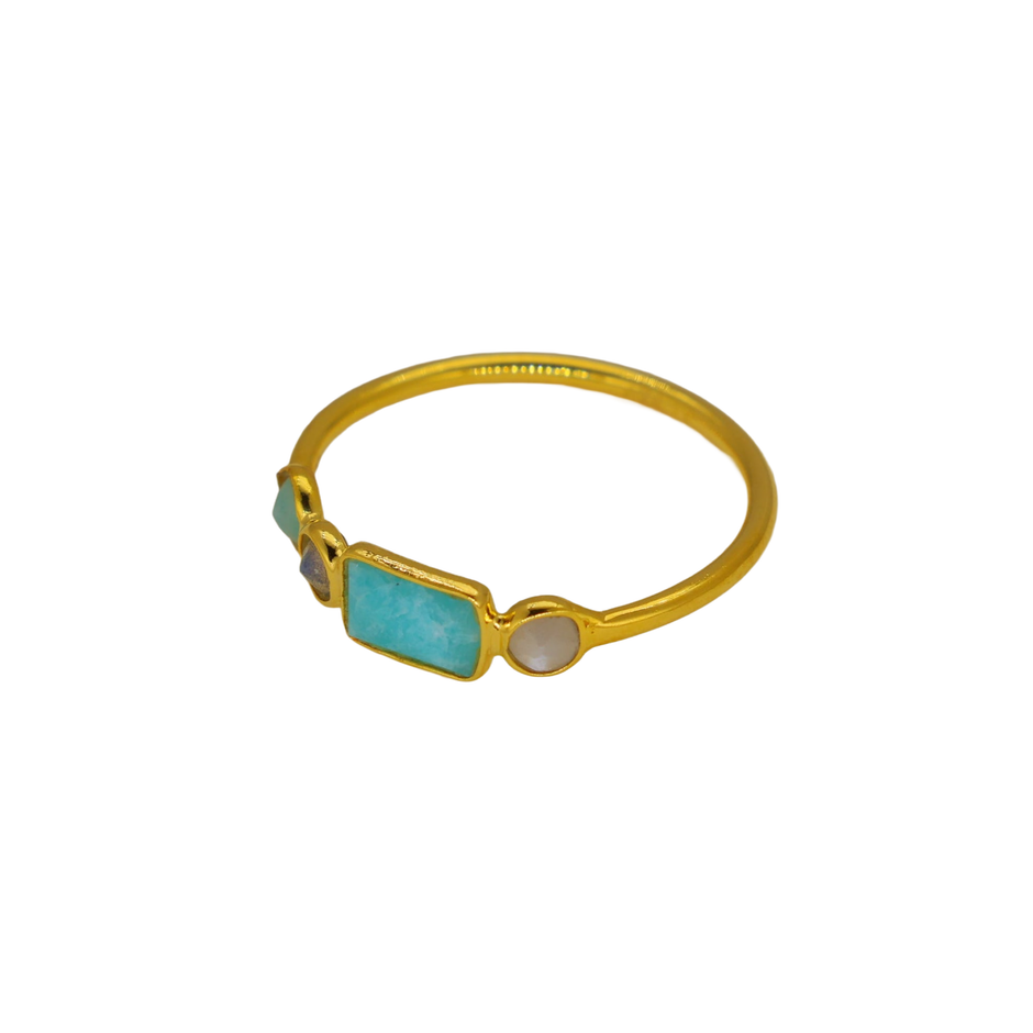 Maréa Amazonite Multi-Stone Ring in Gold Vermeil by MOA - view 2