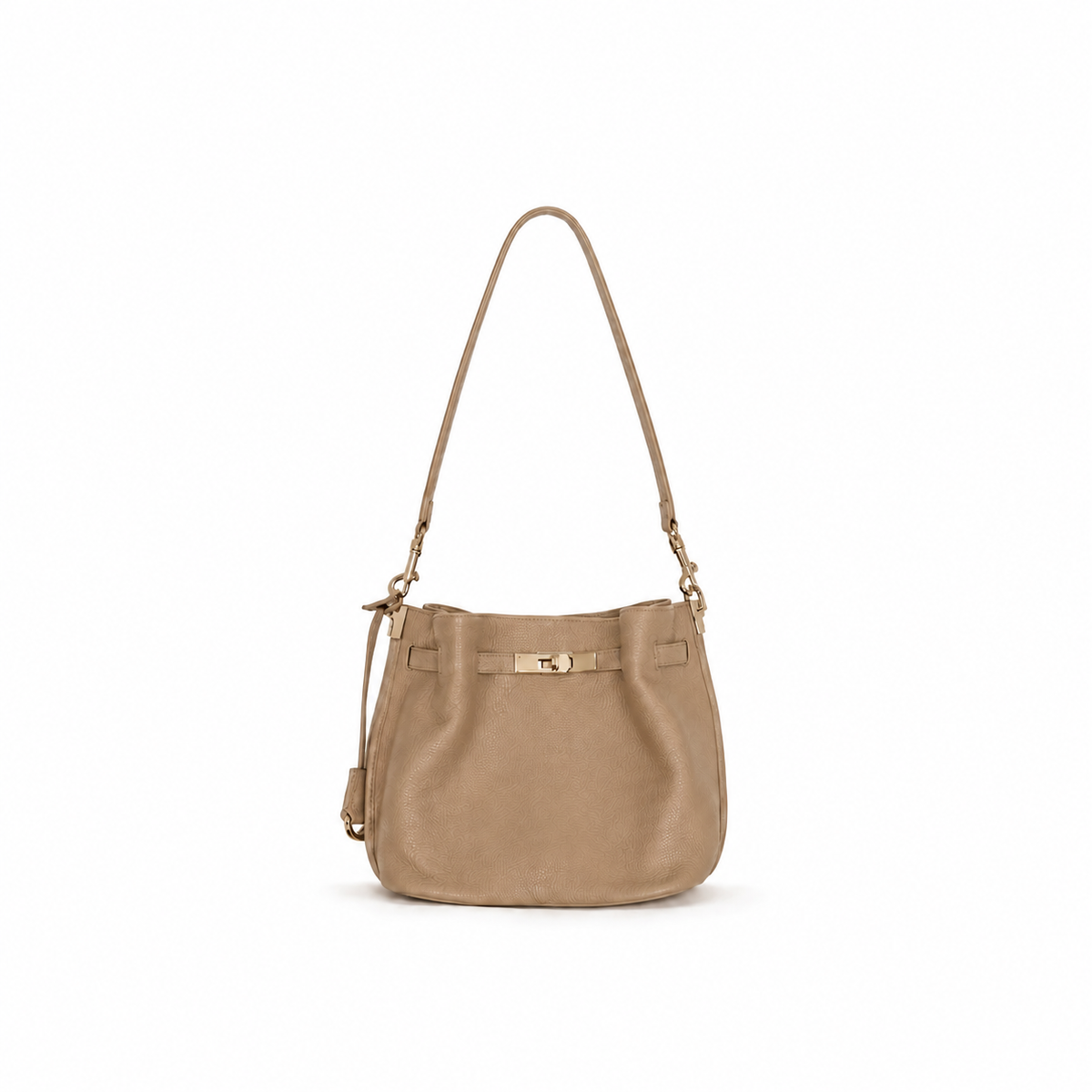 Marlowe Leather Shoulder Bag in Grey