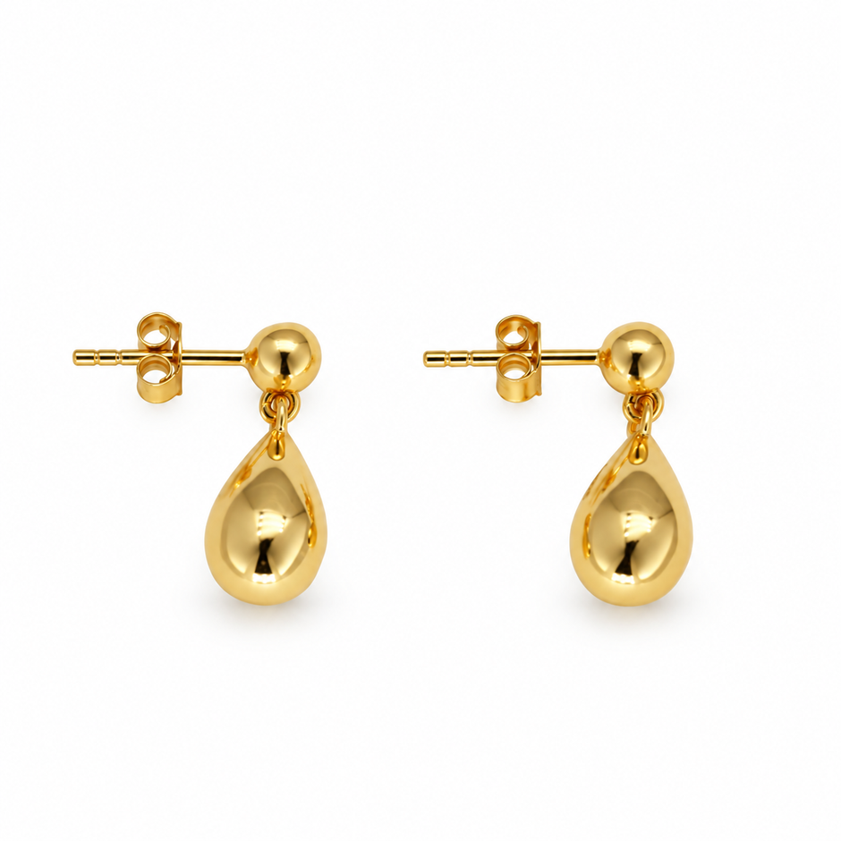 Mirelle Drop Stud Earrings in 24K Gold Over 925 Silver by MOA - view 2